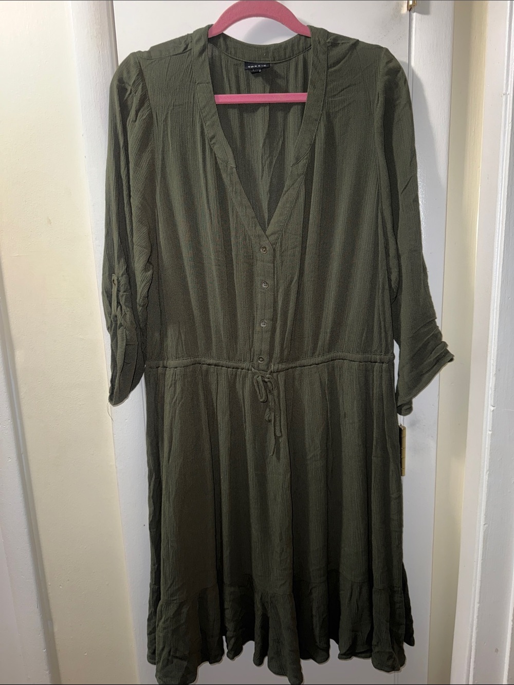 torrid Olive-Style Button Midi Dress
